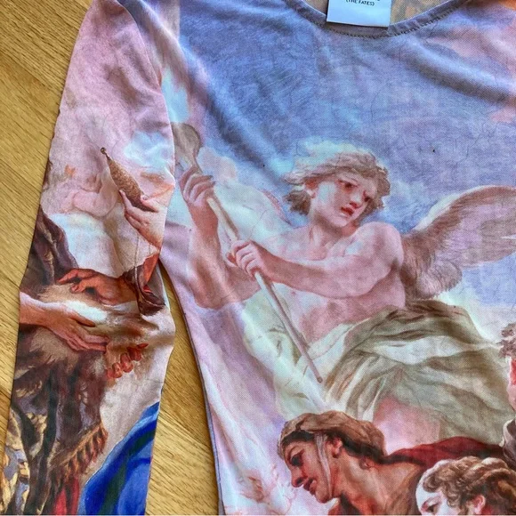 ZARA The Fates Art Print Mesh Bodysuit - Picture 4 of 14